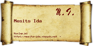 Mesits Ida névjegykártya